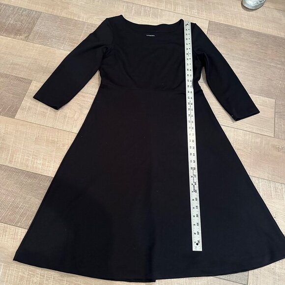 Lands End Black A-Line Dress S 3/4 Sleeve Polyester/Viscose/Elastane - Picture 3 of 8